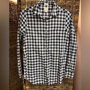 J. Crew-‎ Boy Fit, Button up, Blue/ white shirt- Size: XS, Pre-Owned